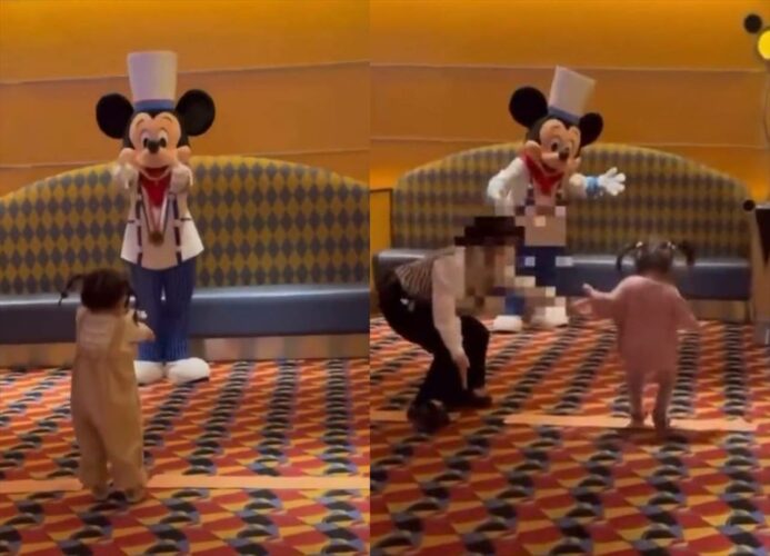 『夢に見たミッキーとの初ハグ』ソーシャルディスタンスが解除され、やっとハグすることが出来た3歳児の動画が尊すぎる！