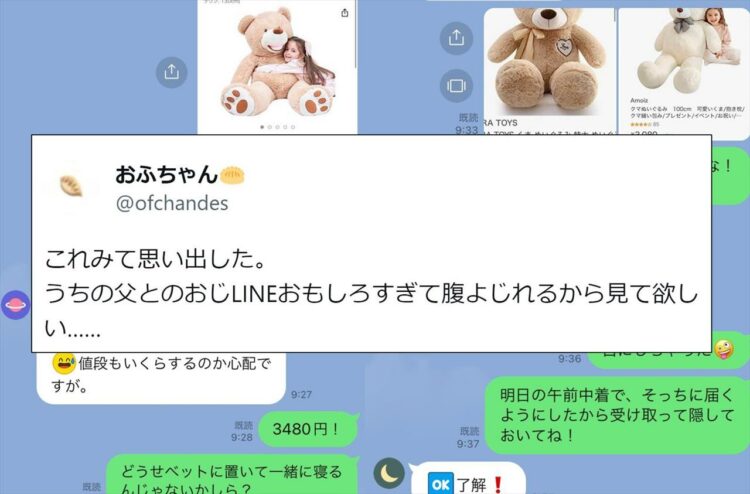 娘へのサプライズクリスマスプレゼントを用意するため、父とやり取りしたLINEに爆笑！ 「何度見ても笑えます」