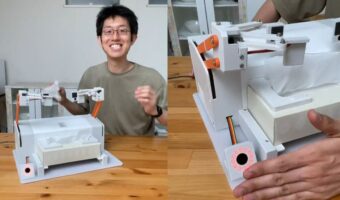 手を触れることなくティッシュが飛び出す『全自動ティッシュ取り出し機』が話題に!「すごいけど、実用性がなくて面白い」