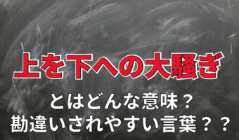 「上を下への大騒ぎ」とはどんな意味?あれ?上や下への大騒ぎではないの??