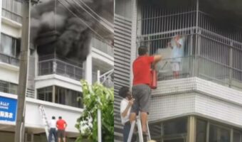 ミャンマーで火災現場に取り残された男の子を一般人が協力して救出 !救出活動に関わった全員が警察と消防から表彰