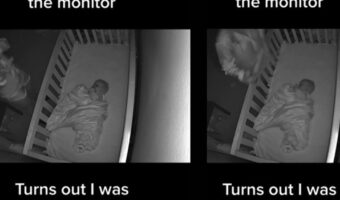 子育てにお疲れのママ、ベビーモニターに映った自分を侵入者と勘違いしパニックの舞を披露