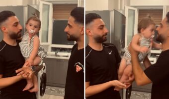 赤ちゃんもさすがに困惑??パパと双子のおじさんから交互に「おいで」と手を広げられたら・・【海外・動画】