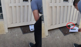 配送をしていたらビックリ!ドアの下から投函したその瞬間!!【海外・動画】