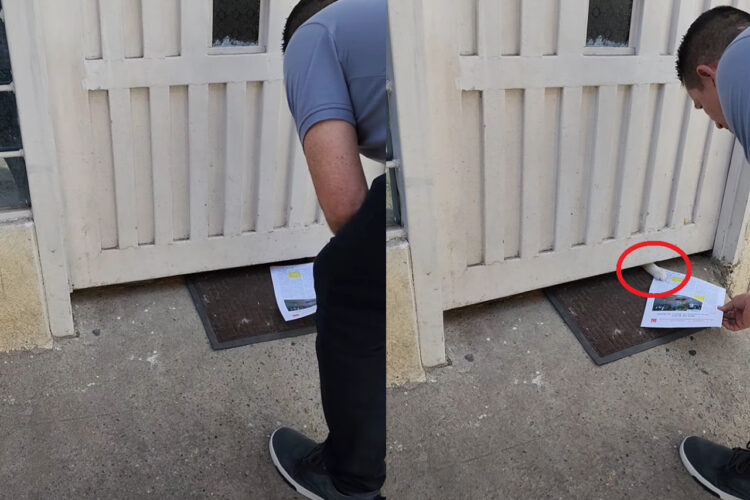 配送をしていたらビックリ！ドアの下から投函したその瞬間！！【海外・動画】