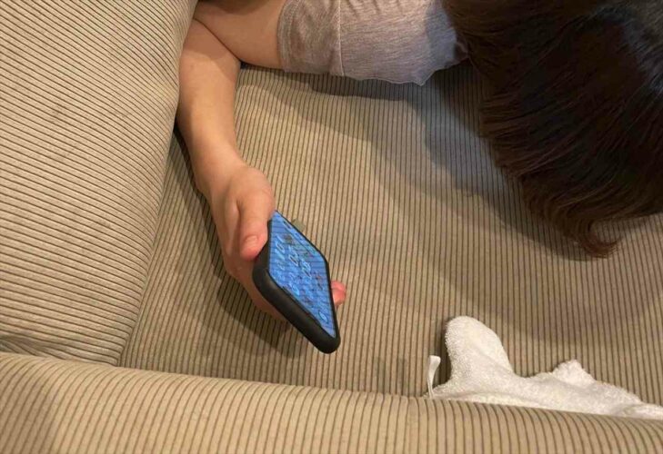 ソファで腹ばいになる飼い主さんの体勢に合わせて『テトリスしてくる猫』が面白い！