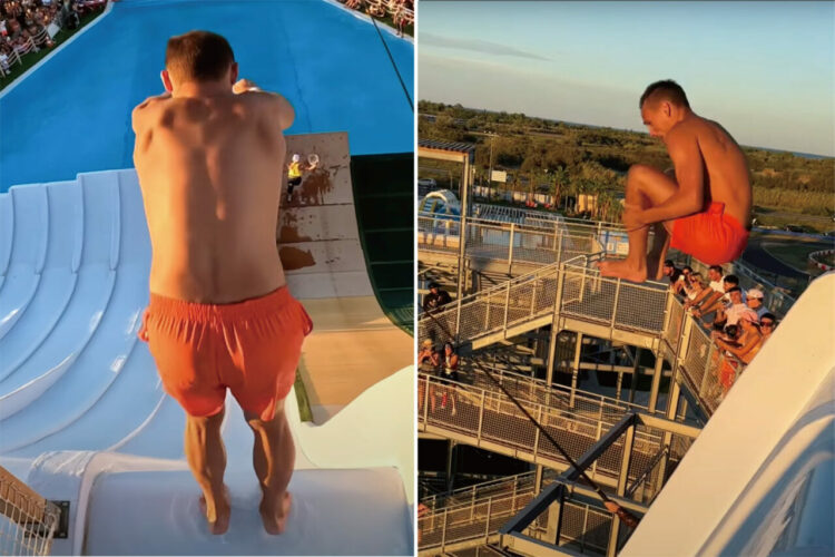 ウォータースライダーでアクロバットパフォーマンスを披露！ダイナミックで華麗な技に観客から歓声も上がります！！【海外・動画】