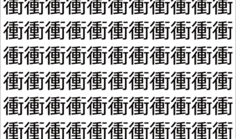 【脳トレ】「衝」の中に紛れて1つ違う文字がある!?あなたは何秒で探し出せるかな??【違う文字を探せ!】