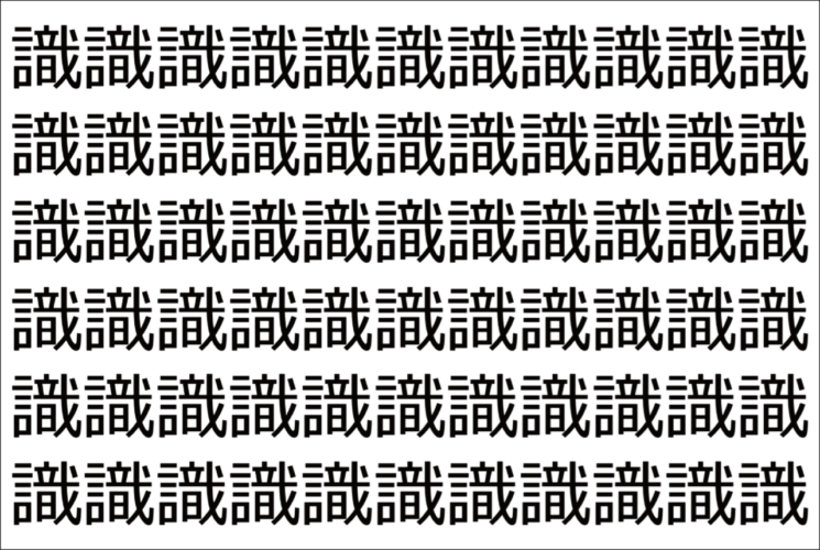 【脳トレ】「識」の中に紛れて1つ違う文字がある！？あなたは何秒で探し出せるかな？？【違う文字を探せ！】