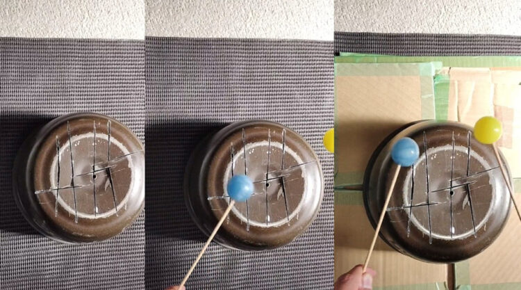 炊飯釜に切り込みを入れたこれ、想像できないような美しい音色の楽器に！