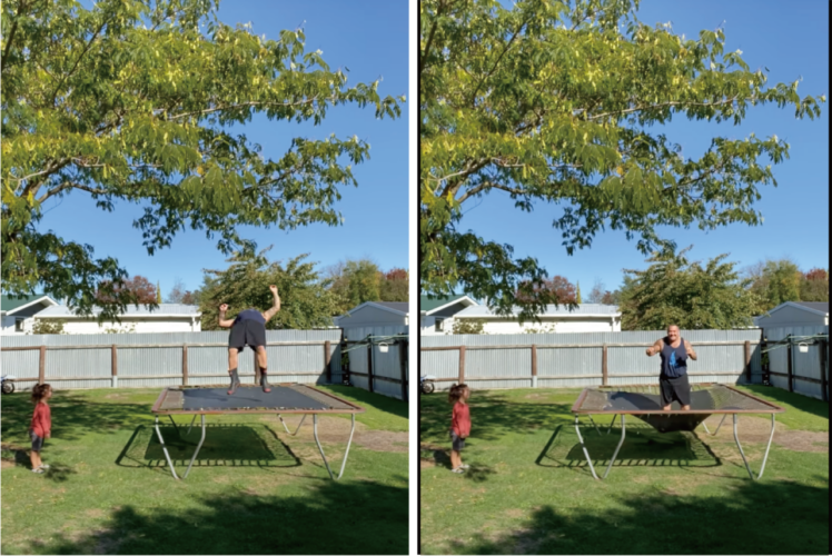 トランポリンで連続バク転を披露した男性。だけどそのトランポリン・・年期が入りすぎていたみたい！！【海外・動画】