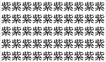 【脳トレ】「紫」の中に紛れて1つ違う文字がある!?あなたは何秒で探し出せるかな??【違う文字を探せ!】