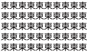 【脳トレ】「柬」の中に紛れて1つ違う文字がある!?あなたは何秒で探し出せるかな??【違う文字を探せ!】