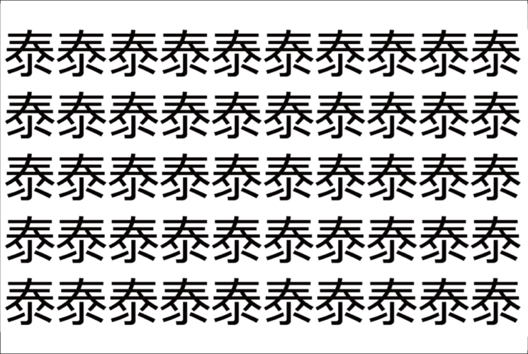 【脳トレ】「泰」の中に紛れて1つ違う文字がある！？あなたは何秒で探し出せるかな？？【違う文字を探せ！】