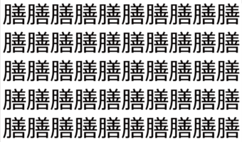 【脳トレ】「膳」の中に紛れて1つ違う文字がある！？あなたは何秒で探し出せるかな？？【違う文字を探せ！】