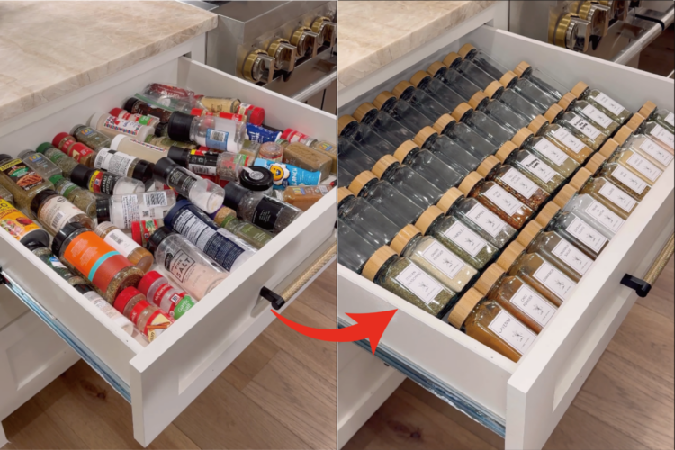 見ているだけで気分スッキリ！雑然と収納されていたスパイスを綺麗にディスプレイ！！【アメリカ・動画】