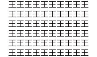 【脳トレ】「王」の中に紛れて1つ違う文字がある!?あなたは何秒で探し出せるかな??【違う文字を探せ!】