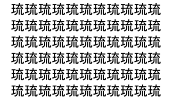 【脳トレ】「琉」の中に紛れて1つ違う文字がある!?あなたは何秒で探し出せるかな??【違う文字を探せ!】