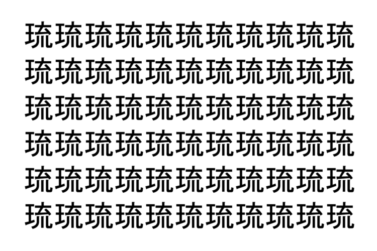 【脳トレ】「琉」の中に紛れて1つ違う文字がある！？あなたは何秒で探し出せるかな？？【違う文字を探せ！】