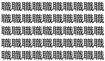 【脳トレ】「職」の中に紛れて1つ違う文字がある！？あなたは何秒で探し出せるかな？？【違う文字を探せ！】