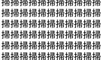 【脳トレ】「掃」の中に紛れて1つ違う文字がある!?あなたは何秒で探し出せるかな??【違う文字を探せ!】