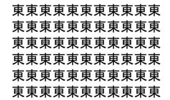 【脳トレ】「東」の中に紛れて1つ違う文字がある!?あなたは何秒で探し出せるかな??【違う文字を探せ!】