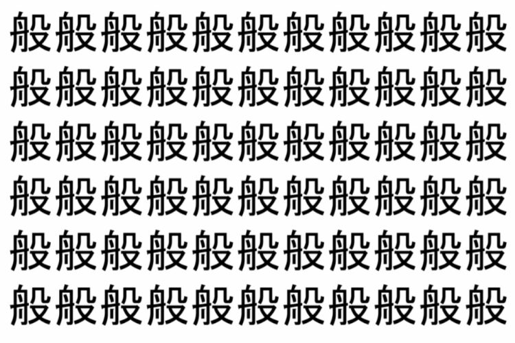 【脳トレ】「般」の中に紛れて1つ違う文字がある！？あなたは何秒で探し出せるかな？？【違う文字を探せ！】