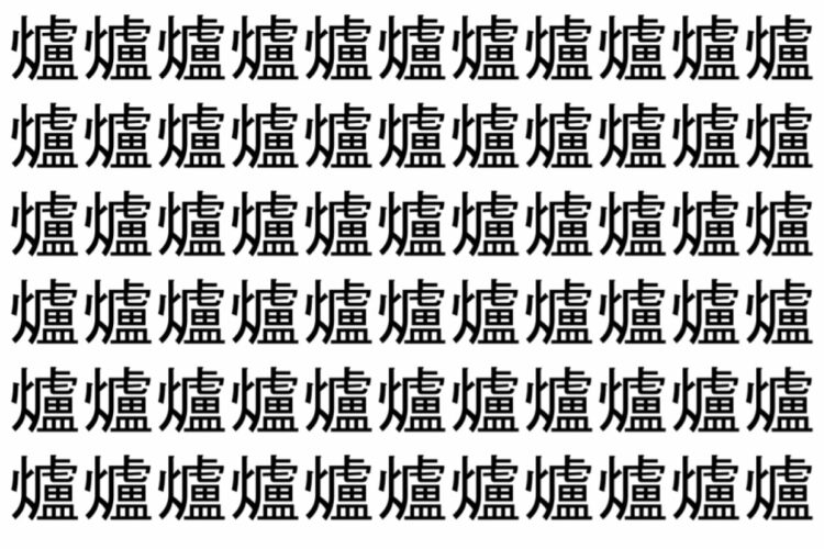 【脳トレ】「爐」の中に紛れて1つ違う文字がある！？あなたは何秒で探し出せるかな？？【違う文字を探せ！】