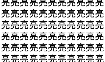 【脳トレ】「亮」の中に紛れて1つ違う文字がある!?あなたは何秒で探し出せるかな??【違う文字を探せ!】