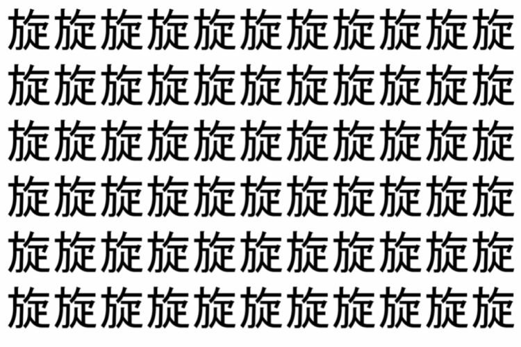 【脳トレ】「旋」の中に紛れて1つ違う文字がある！？あなたは何秒で探し出せるかな？？【違う文字を探せ！】