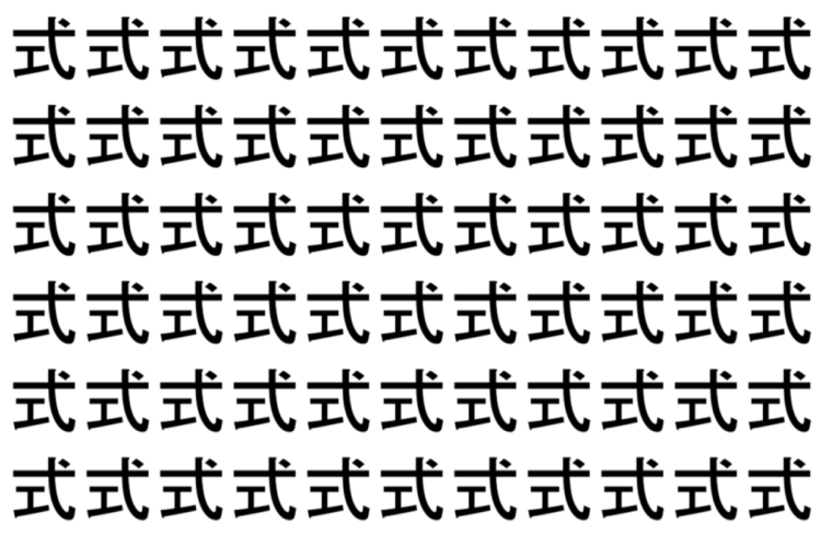 【脳トレ】「式」の中に紛れて1つ違う文字がある！？あなたは何秒で探し出せるかな？？【違う文字を探せ！】