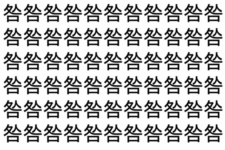 【脳トレ】「咎」の中に紛れて1つ違う文字がある！？あなたは何秒で探し出せるかな？？【違う文字を探せ！】