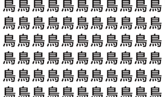 【脳トレ】「鳥」の中に紛れて1つ違う文字がある!?あなたは何秒で探し出せるかな??【違う文字を探せ!】