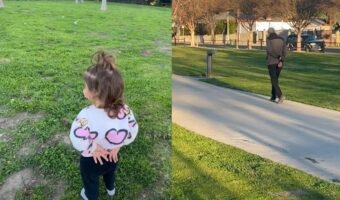 かわいいまねっこ。幼い女の子は老紳士のカッコいい歩き方が気になった？【アメリカ・動画】