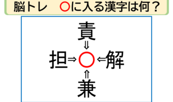 【脳トレ】責〇・解〇・兼〇・担〇。「〇」に入る漢字はなに?30秒以内に分かるかな??【熟語パズル】