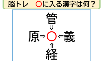 【脳トレ】管〇・義〇・経〇・原〇。「〇」に入る漢字はなに？30秒以内に分かるかな？？【熟語パズル】