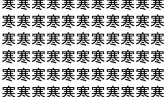 【脳トレ】「寒」の中に紛れて1つ違う文字がある!?あなたは何秒で探し出せるかな??【違う文字を探せ!】