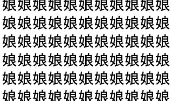 【脳トレ】「娘」の中に紛れて1つ違う文字がある！？あなたは何秒で探し出せるかな？？【違う文字を探せ！】