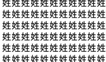 【脳トレ】「姓」の中に紛れて1つ違う文字がある!?あなたは何秒で探し出せるかな??【違う文字を探せ!】