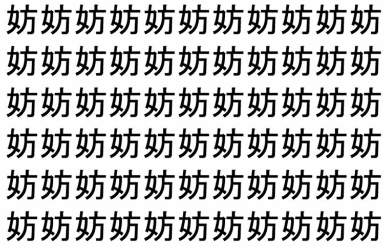 【脳トレ】「妨」の中に紛れて1つ違う文字がある！？あなたは何秒で探し出せるかな？？【違う文字を探せ！】