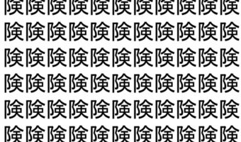 【脳トレ】「険」の中に紛れて1つ違う文字がある！？あなたは何秒で探し出せるかな？？【違う文字を探せ！】