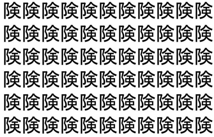 【脳トレ】「険」の中に紛れて1つ違う文字がある！？あなたは何秒で探し出せるかな？？【違う文字を探せ！】