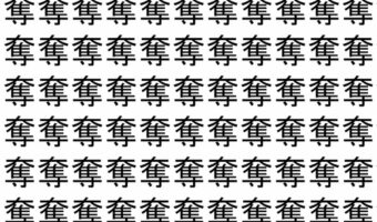 【脳トレ】「奪」の中に紛れて1つ違う文字がある!?あなたは何秒で探し出せるかな??【違う文字を探せ!】