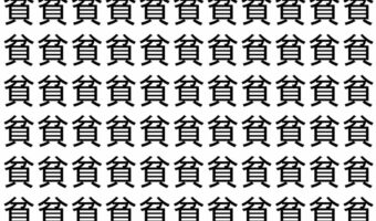 【脳トレ】「貧」の中に紛れて1つ違う文字がある!?あなたは何秒で探し出せるかな??【違う文字を探せ!】