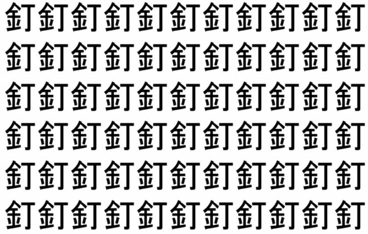 【脳トレ】「釘」の中に紛れて1つ違う文字がある！？あなたは何秒で探し出せるかな？？【違う文字を探せ！】