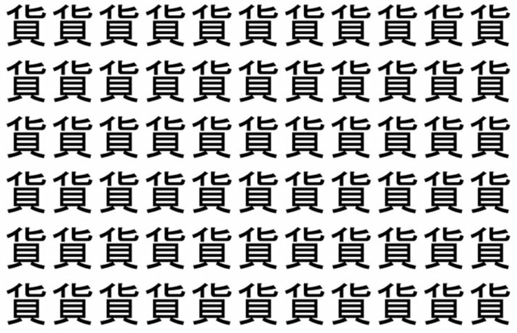 【脳トレ】「貨」の中に紛れて1つ違う文字がある！？あなたは何秒で探し出せるかな？？【違う文字を探せ！】