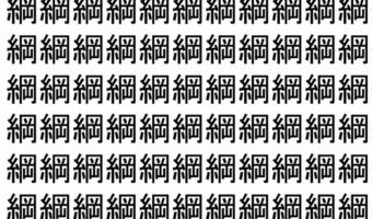 【脳トレ】「綱」の中に紛れて1つ違う文字がある!?あなたは何秒で探し出せるかな??【違う文字を探せ!】