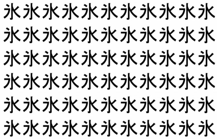 【脳トレ】「氷」の中に紛れて1つ違う文字がある！？あなたは何秒で探し出せるかな？？【違う文字を探せ！】