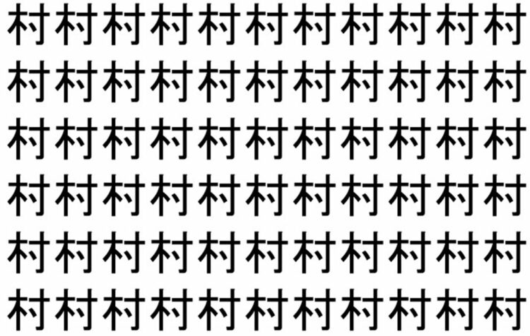 【脳トレ】「村」の中に紛れて1つ違う文字がある！？あなたは何秒で探し出せるかな？？【違う文字を探せ！】
