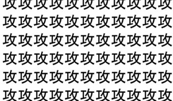 【脳トレ】「攻」の中に紛れて1つ違う文字がある!?あなたは何秒で探し出せるかな??【違う文字を探せ!】